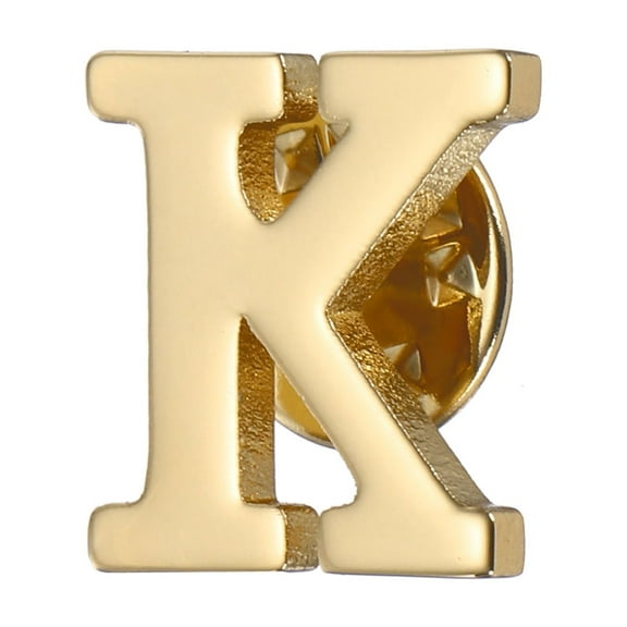 Uxcell Letter Lapel Pins, Initial Alphabet Letter K Collar Pins Brooch for Women Men Shirt Dress Suits, Gold Tone
