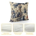 thumbnail image 4 of RUIYC Navy Blue White Decorative Blue Toile Print Pillow Covers Cushion Cover Square Pillow case Rustic Decor Pillowcase Home decor for Sofa living room bedroom, 4 of 5