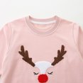 thumbnail image 6 of Crewneck Sweatshirt Girls Christmas Embroidered Crew Neck Hoodless Sweatshirt Long Sleeve Pullover Pink 4-5 Years, 6 of 8