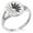 Silver, variant on Stainless Steel Blazing Sun Yin Yang Minimalist Oval Top Polished Statement Signet Ring