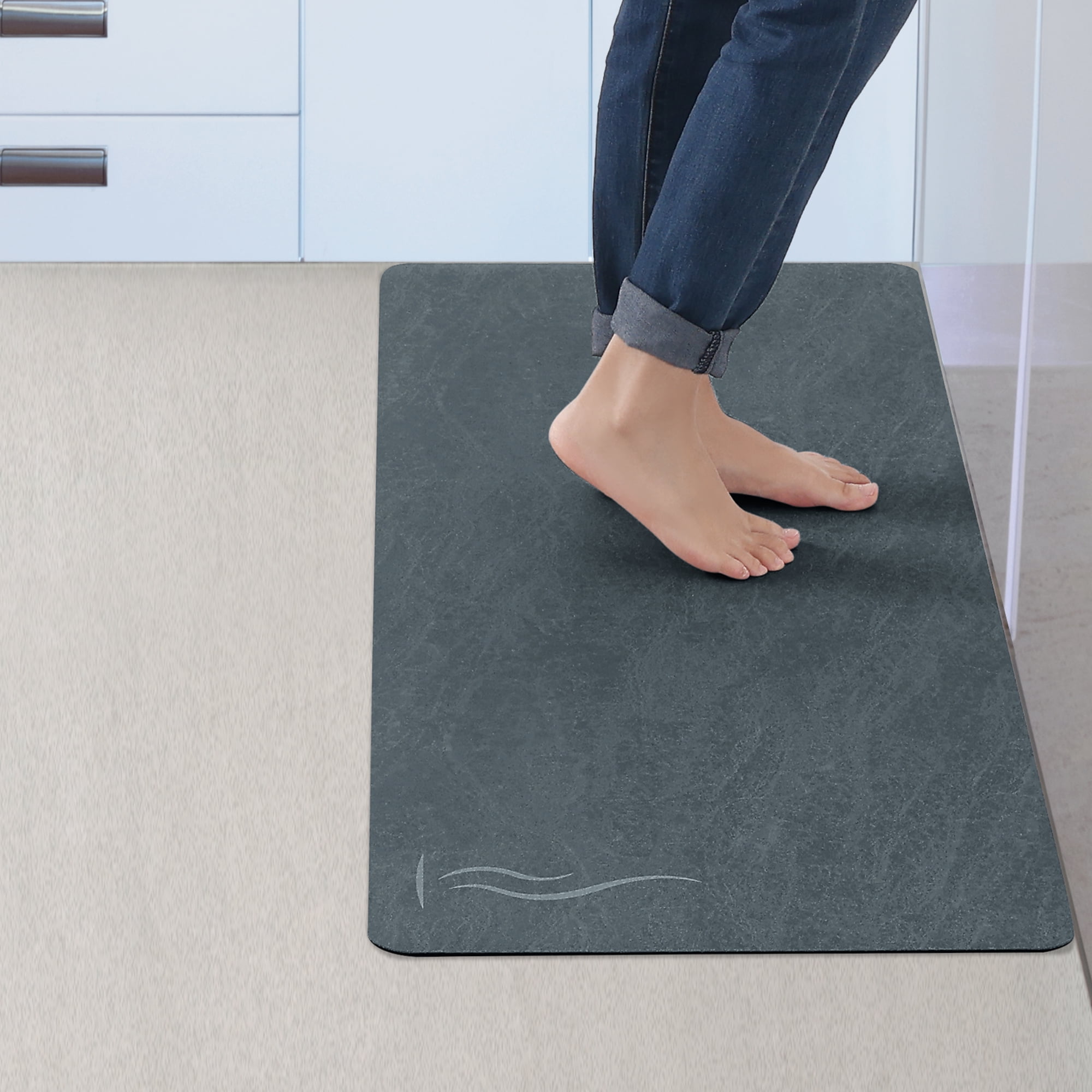 Unique Bargains Anti Slip Kitchen Mat Cushioned Waterproof Kitchen Mats Navy Blue 18"x28"