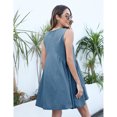 thumbnail image 6 of Lentta Women's Summer Sleeveless Mini Dress Casual Loose V Neck Sundress with Pockets, 6 of 7
