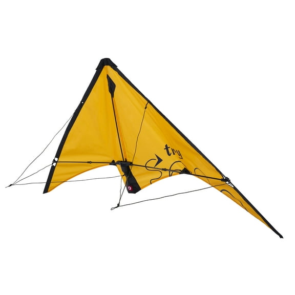 Kites Ready 2 Fly, Pop up Stunt Kite, Yellow, Hand and Easy Clip Included, Children Ages 8 and up