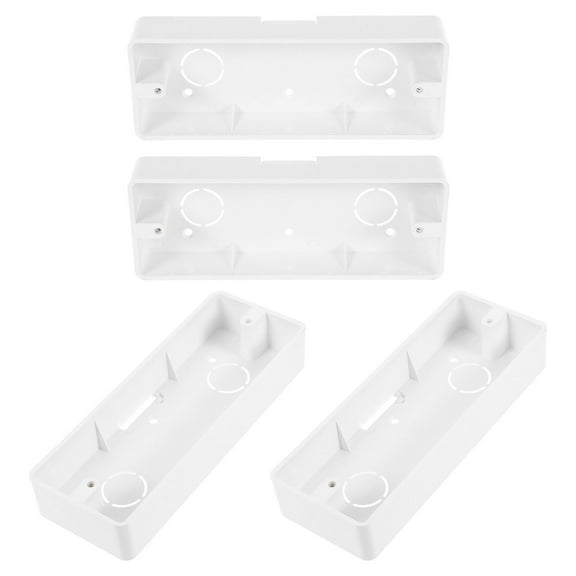 MLINS 4pcs Surface Mount Electrical Box for Electrical Projects Easy to Install PVC Junction Bottom for Wall Switches and Sockets