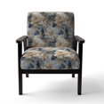 thumbnail image 4 of Designart "Ethereal Flourishing Rococo XII" Blue Floral Upholstered Accent Chair - Cottage Arm Chair For Living Room, 4 of 7