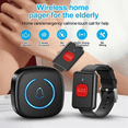 thumbnail image 4 of Wireless Watch Button Pager Emergency SOS Pager Emergency Call Button for Kids Elderly Patient Call System US Plug Black, 4 of 8