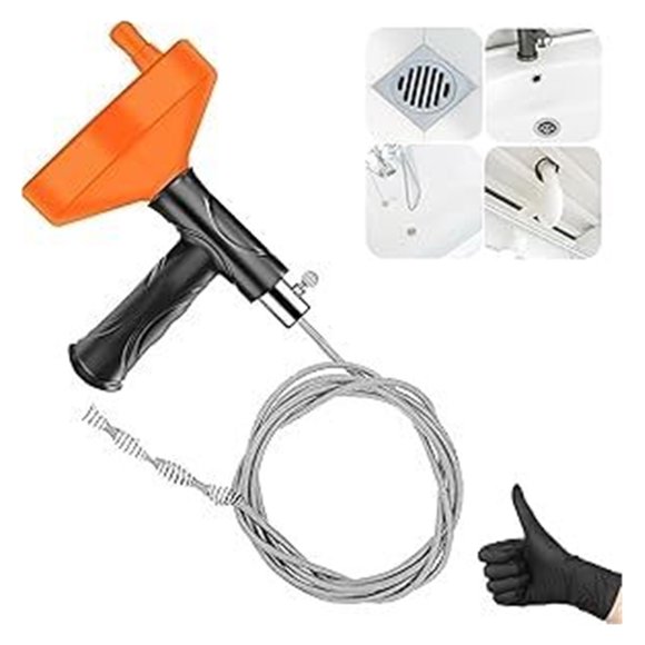33 Feet Drain Snake Auger, Plumbing Snake Drain Hair Clog Removal Tool