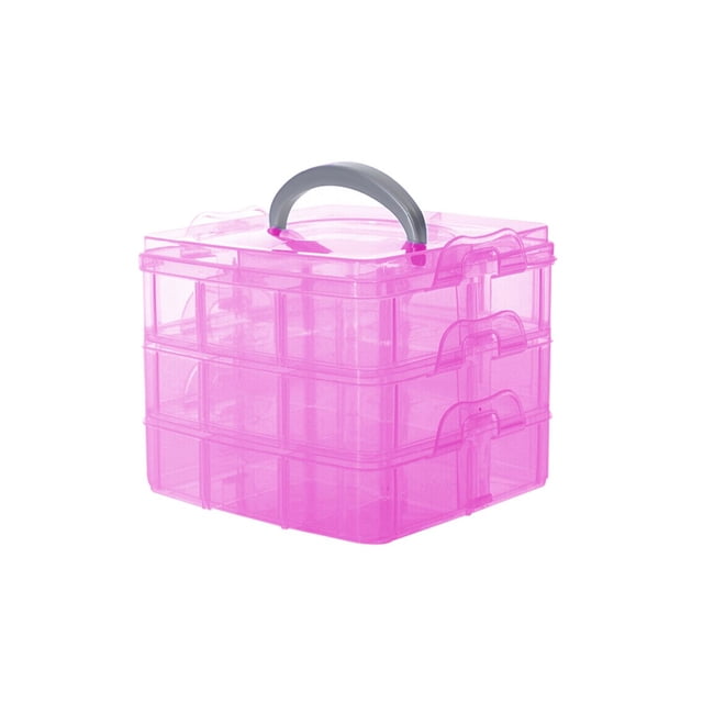 Kearding Bolsas de maquillaje de plástico transparente 2020, tendencia de moda, diseño creativo, caja de cosméticos desmontable, bolsos de mano de Almacenamiento y organización del hogar rosado Kearding BB1219-03