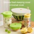 thumbnail image 1 of TidBay 2Pcs Silicone Cling Lid High-Temperature Resistant Food Grade with Hanging Hole Kitchen Organization Sealing Lid, 1 of 7