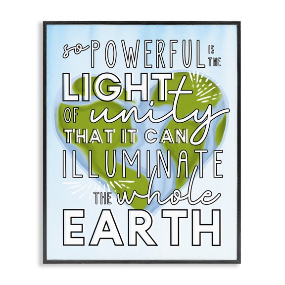 Stupell Industries Contemporary Light Of Unity Heart Shaped Earth Black Framed Giclee Art, 24 x 30, by Erica Billups