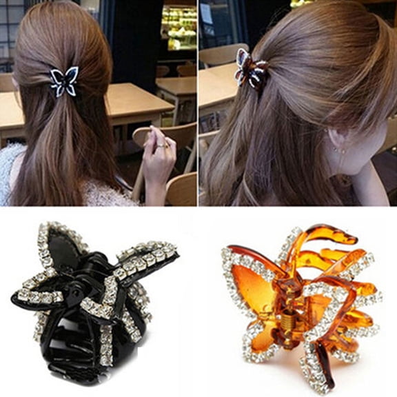 SPRING PARK Colorful Glitter Butterfly Hair Clips Claw Mini Jaw Clip Hairpin Barrettes for Women Girls