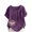 Purple, variant on Sexlip Womens Swimsuit Set Floral Embroidery Cover Up Design Asymmetric Hem Short Sleeve Loose Silhouette Soft Fabric for Summer Water Activities Blue XXXXL