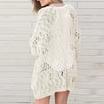 thumbnail image 4 of Idoravan Cardigans for Women Clearance Spring Women's Crochet Cardigan Kimono Boho Long Sleeve Lightweight Soft Oversized Open Front Knitted Sweater, 4 of 6