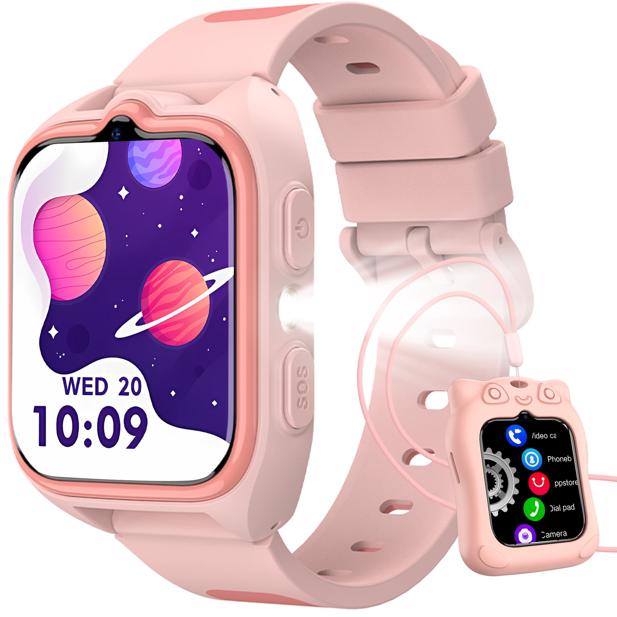 Blackview Kids Smart Watch for Boys Girls, 1.75" HD Touch Screen, 32 Educational Games, Music Player, Habit Tracker, Pedometer, IP68 Waterproof, Alarm Calculator, Gift Idea (Pink)