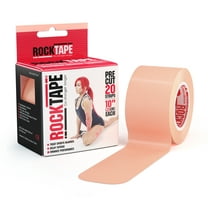 RockTape Standard Beige Precut Roll, 20 2" X 10" Kinesiology Sports Recovery Tape Strips