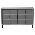 thumbnail image 3 of Baxton Studio Etienne Modern Slate Gray Velvet 6-Drawer Dresser, 3 of 6