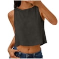 thumbnail image 2 of Camisetas de Verano de Mujer Casual Linen sin Mangas de Cuello Redondo Botón para las Mujeres, 2 of 8