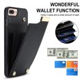 thumbnail image 7 of Mantto for iPhone 7 Plus/8 Plus Back Wallet Case with Card Holder, Magnetic Clasp 3 Card Slots RFID Blocking Premium PU Leather Shockproof Anti-Scratch Wallet Phone Case, Black, 7 of 7
