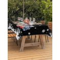 thumbnail image 2 of Outdoor Tablecloth with Umbrella Hole and Zipper, Black Christmas Trucks Rectangle Table Cloth 52x70 Inch Waterproof Tablecloth, Xmas Tree Winter Gifts Snowflake Picnic Table Cover for Patio Camping, 2 of 7