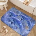 thumbnail image 6 of 1pc Three Dolphins in a Starry Absorbent Non-Slip Bathroom Thickened Flannel Rug Decor,Soft,Quick Drying,Suitable For Indoor/outdoor Use,Bathrooms,Bedrooms,Kitchens,Terrace,Laundry Rooms,16"x24", 6 of 9