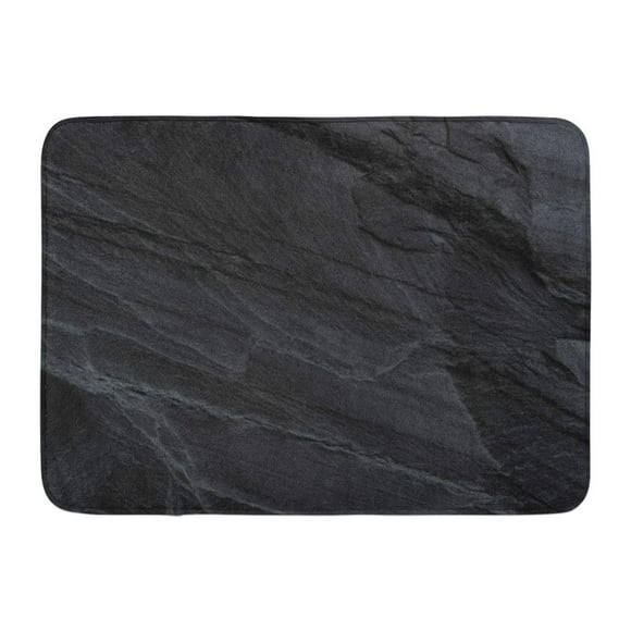YUSDECOR Rock Gray Stone Dark Grey Black Slate Material Lava Rug Doormat Bath Mat 23.6x15.7 inch