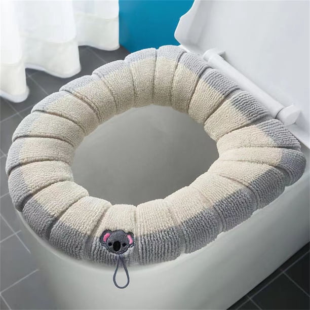 Asiento de inodoro universal para el hogar, grueso y con asa, lavable, para invierno