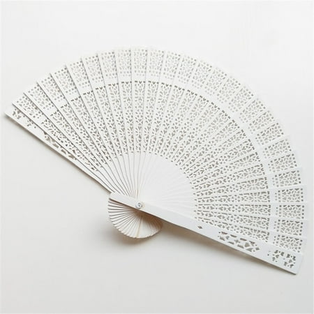 

MIARHB Sandalwood Fan Openwork Carved Wooden Fan Wedding Fan 20cm