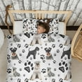 thumbnail image 3 of Schnauzer Dogs with Paw Duvet Cover and Pillowcase Set for Single Bedding, Bedroom Accessories for Kids Teens, 3 of 5