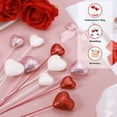 thumbnail image 3 of 6 Pcs Glitter Heart Shaped Picks Puffy Foam Hearts Floral Sparkly Stick for Valentine's Day Wedding Decorations Home Vase Supplies Flower Arrangements Crafts (Red, 3cm x 21cm), 3 of 6