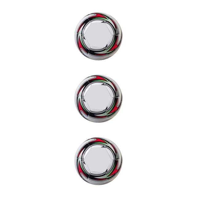Guardoinrt Waterproof PU Leather Football Competitive Game Fun Soccer Ball Fun Football Training Soccer Ball White 3Set