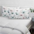 thumbnail image 4 of Teal Pink Spring Floral Standard Pillow Covers, Summer PlantsWatercolor Soft Breathable Throw Pillow Cases with Invisible Zipper, Decorative Pillowcase Pillows Protectors for Sofa Bed Chair 20"x26", 4 of 9