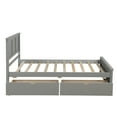 thumbnail image 5 of Royard Oaktree Twin Size Platform Storage Bed Wood Bed Frame with Headboard and 2 Drawers, Gray, 5 of 7