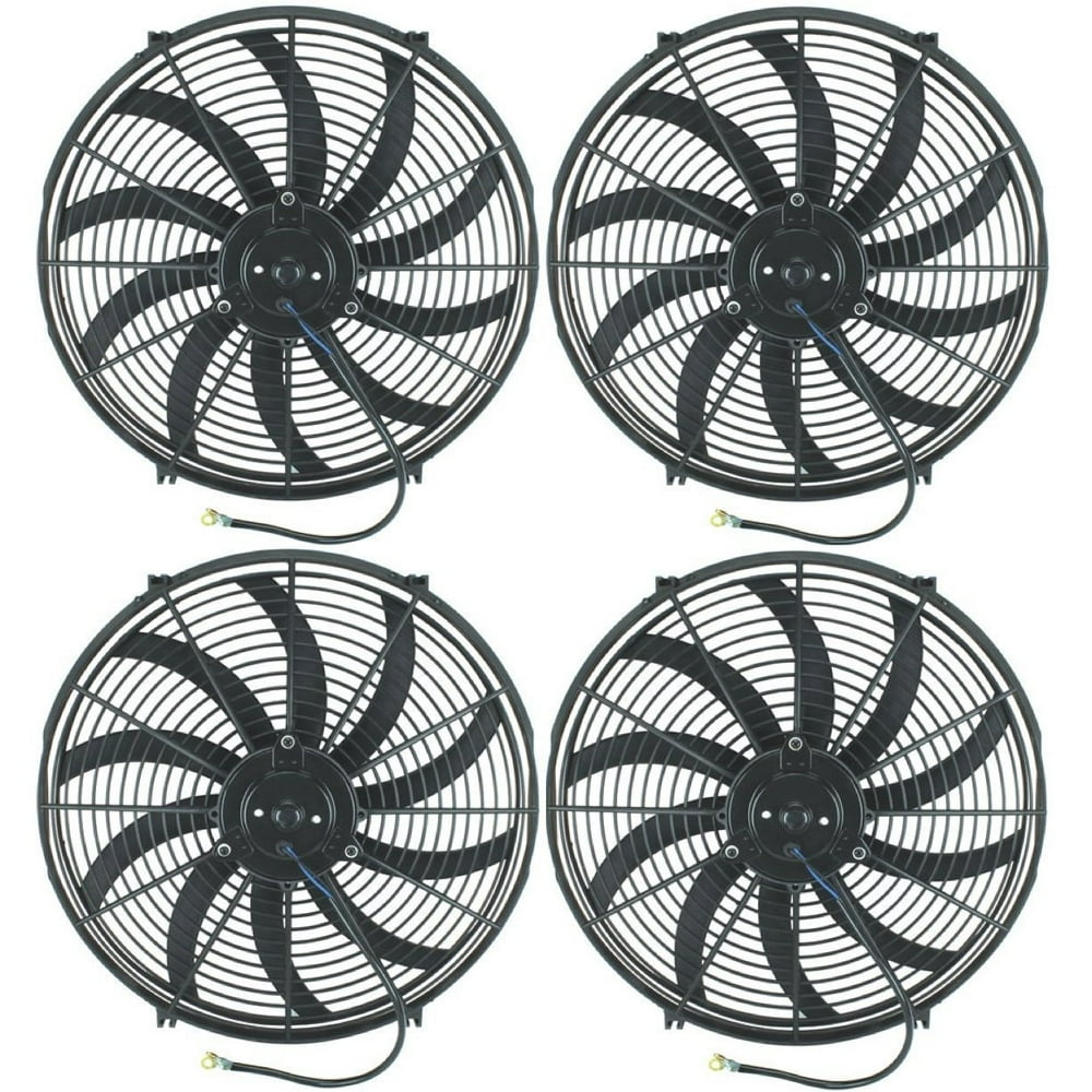 QUAD 16" INCH ELECTRIC FANS 12V RADIATOR COOLING FAN MOTOR HIGH CFM