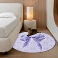thumbnail image 2 of Small Round Rug 3Ft Washable Non-Slip, Purple Bow Circle Area Rugs for Living Room Bedroom, Cute Bowknot Simple Pure Color Indoor Floor Mats Carpet Runner for Home Decor, 2 of 8