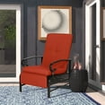 thumbnail image 2 of Suncrown Adjustable and Water Resistant Metal Lounge Chair with Cushion - Set of 3 Red/Black, 2 of 7