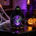 thumbnail image 4 of Clearance Halloween Crystal Ball Decoration, Resin Horror Ball with Ghost Skull Patterns, Spooky Tabletop Decor for Porch Yard Window Party Haunted House, 4 of 5