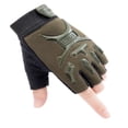 thumbnail image 2 of harmtty 1 Pair Kids Outdoor Riding Non-slip Breathable Protective Half-finger Gloves,Amry Green, 2 of 8