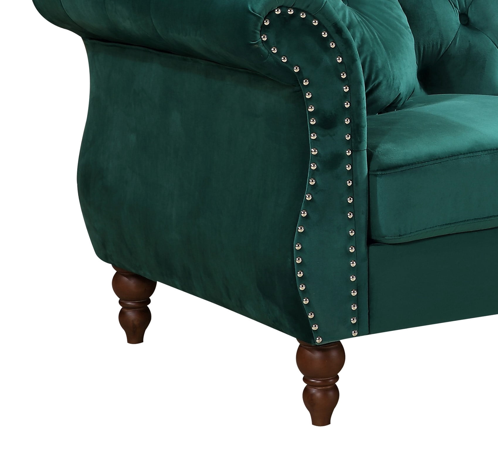 Uspridefurniture Wymore 79.5'' Velvet Rolled Arm Sofa,Green