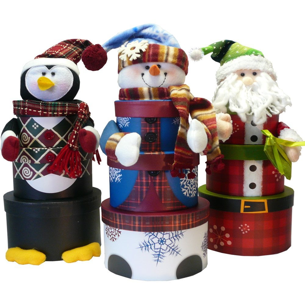 Santa Claus Stacking Christmas Holiday Gift Tower Walmart Com Walmart Com