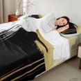thumbnail image 4 of Manfei Retro Oil Painting Queen Sheets, Gold Black White Queen Sheet Sets, Black Reversible 4 Pieces1 Flat Sheet + 1 Fitted Sheet + 2 Pillowcases, 4 of 6