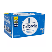 Cottonelle Ultra Clean Care Toilet Paper, Strong Bath Tissue, Septic-Safe, 36 Mega Rolls, 340 Roll