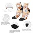 thumbnail image 3 of Bingfone Tropical Beach Sea Shell Design Patterned Men's Women's Casual Cotton Socks, 3 of 5