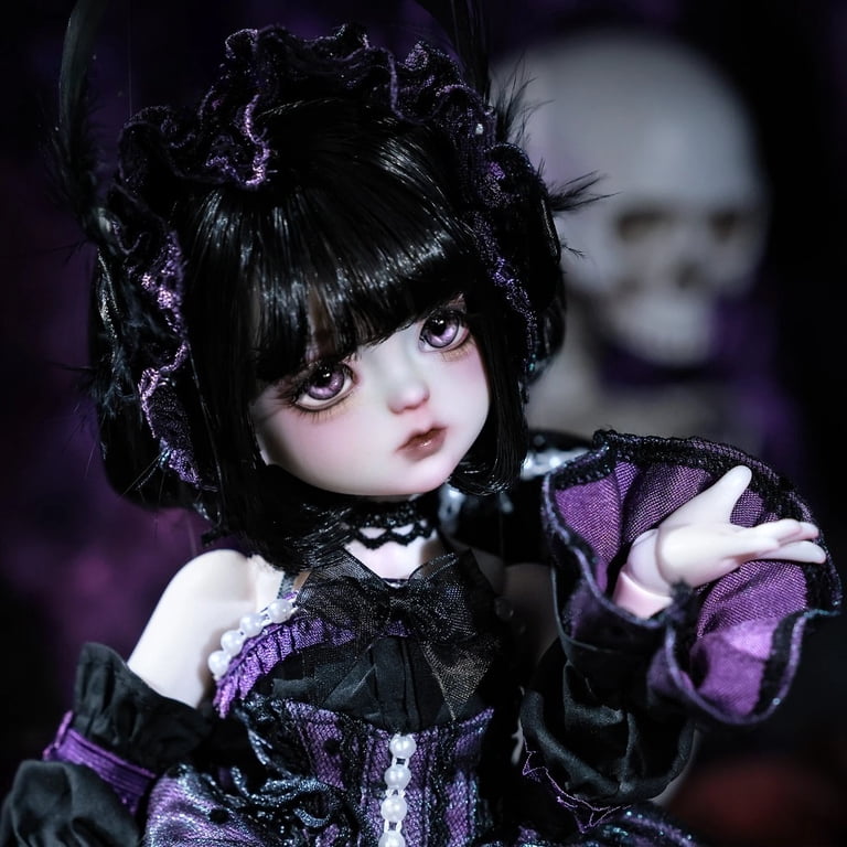 1/6 BJD Doll Edith Full Set Black & Purple Little Demon with Skull