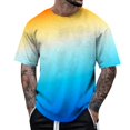 thumbnail image 3 of T-Shirts for Men Summer Short Sleeve Gradient Color Pullover Tees 2025 Stylish Casual Stretch Comfy Loose Workout Tops Z001-Yellow M, 3 of 3