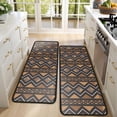 thumbnail image 4 of Kitchen Rugs Sets Of 2,Boho Brown Geometric Ethnic Pattern Anti Fatigue Kitchen Mat Rugs Non Slip Washable,Decorative Kitchen Floor Mats for Kitchen,Sink,Laundry,17"x47"+17"x47", 4 of 5