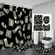 thumbnail image 1 of Juego de 4 cortinas de ducha con diseño de dólares estadounidenses, diseño de flechas, corazones, estrellas, amarillos, rosas y moradas, decoración moderna y divertida para el baño, cortina de baño, 1 of 7