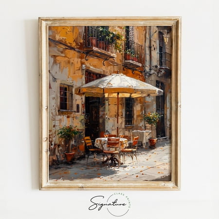 Plaza Mayor Spain Art Poster, Madrid Café Wall Art, Vibrant European Square Scene, Historic Urban Landscape, City Decor, 225 Home Decor, 12x18 UNFRAMED
