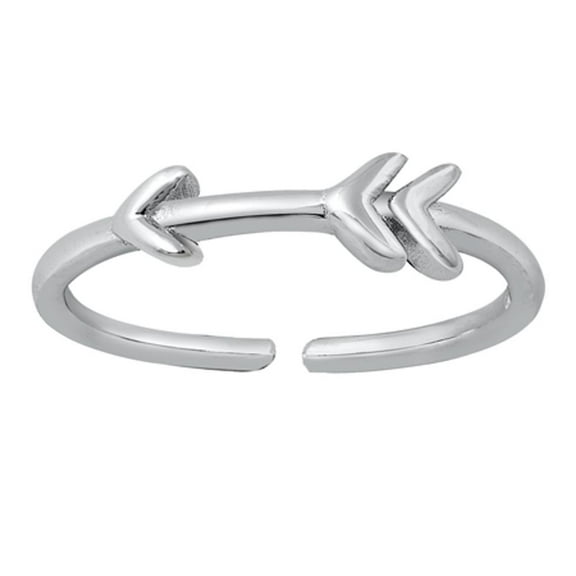Sterling Silver Arrow Toe Ring Adjustable Midi Band 925 New Jewelry Female Unisex