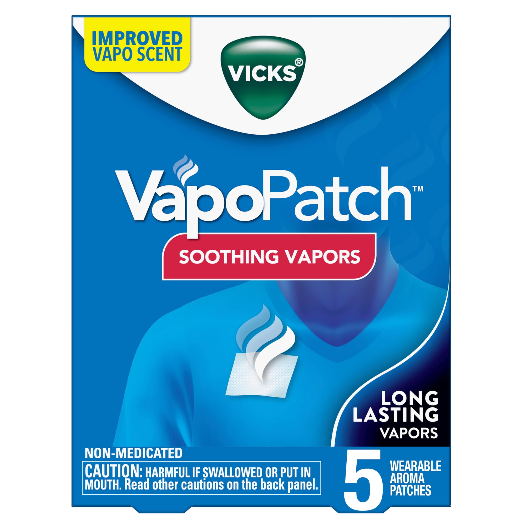 Vicks VapoPatch, Non-Medicated Wearable Aroma Patch, Soothing Vicks Vapors, 5 count