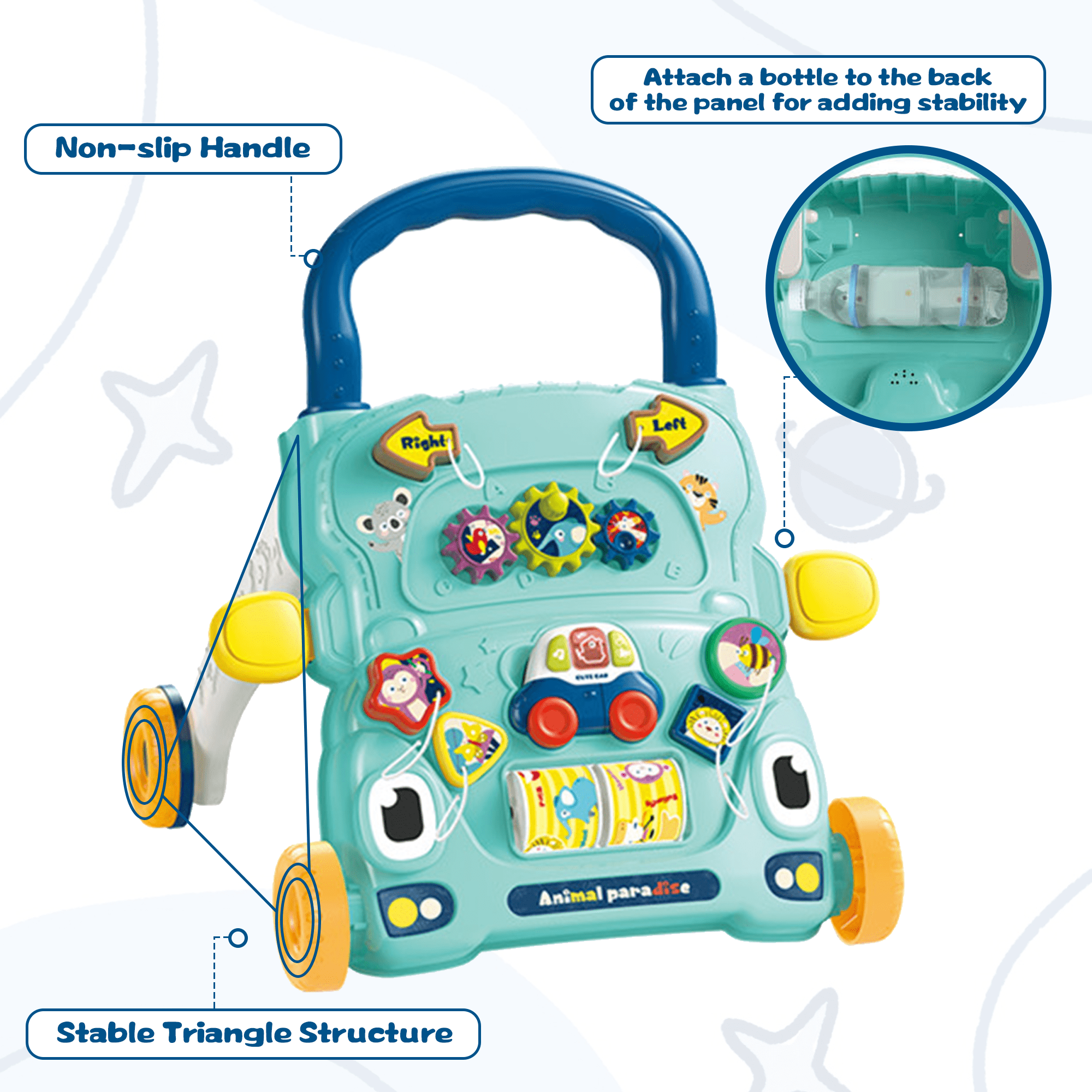 Richgv Baby Walker Toys for 1 Year Old Sit to Stand Learning Walker Activity Center Baby Push Walker